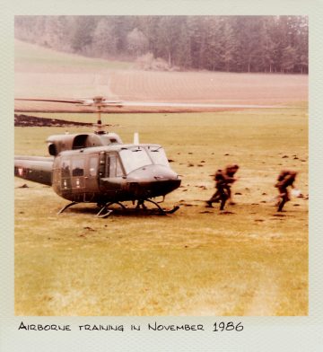 Airborne training in November 1986.