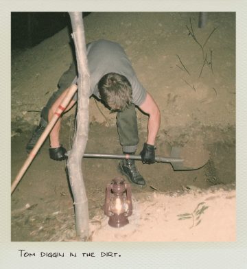 Tom (MILPICTURES) diggin in the dirt during a guerrilla warfare training in 1985.