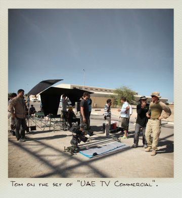 Tom on the set of the UAE TV commercial.