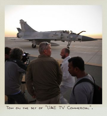 Tom on the set of the UAE TV commercial.
